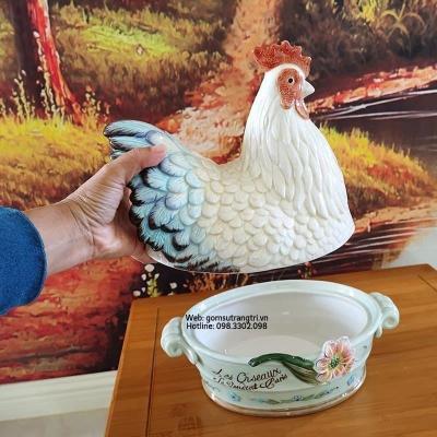 KHAY SỨ ĐỰNG TRỨNG HÌNH CHÚ GÀ